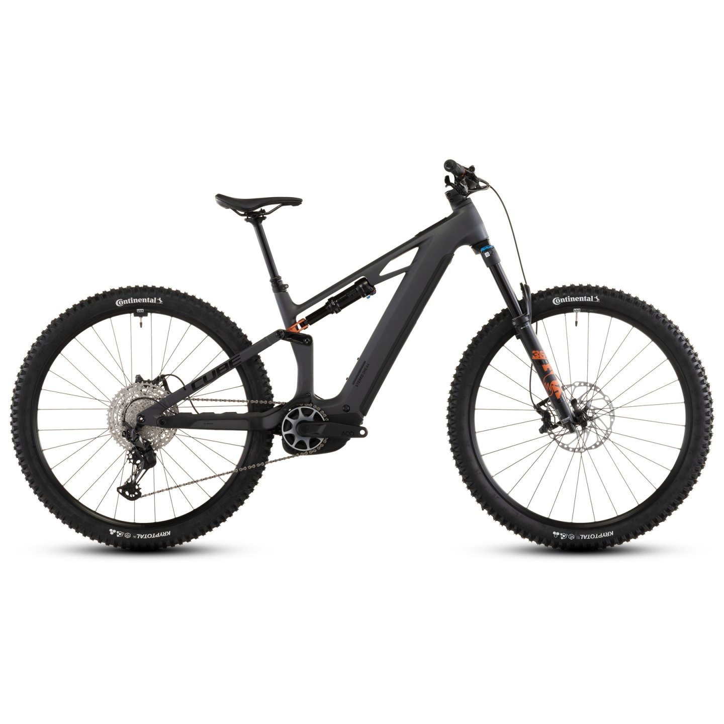 CUBE VTT Électrique Carbone - STEREO HYBRID ONE44 HPC SLX 800 - 2026 - 27.5“ – slabgrey / orange