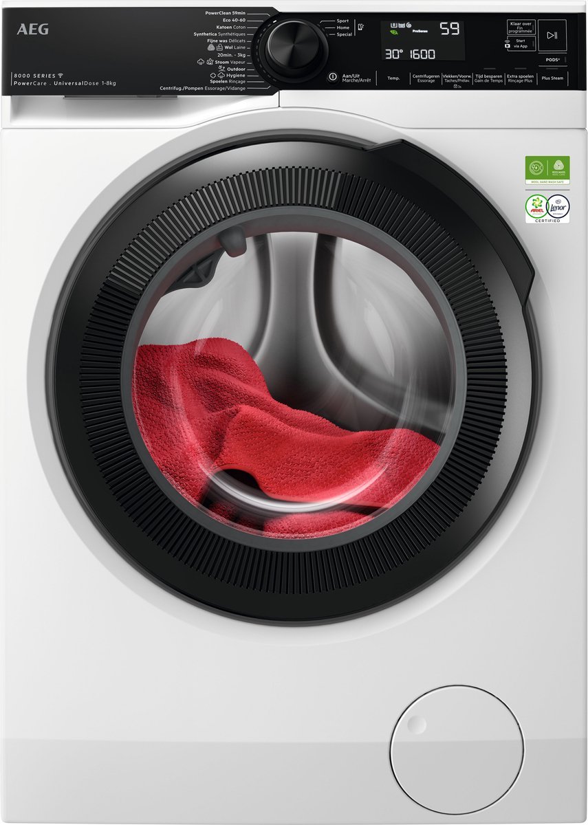 AEG LR8686UC4 8000 PowerCare UniversalDose - Machine à laver - 40% plus économe que l'étiquette énergétique A - 8 kg