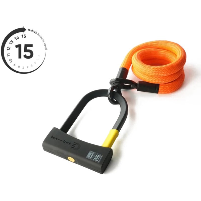 tex–lock eyelet avec antivol u D-lock - 120cm - acid orange