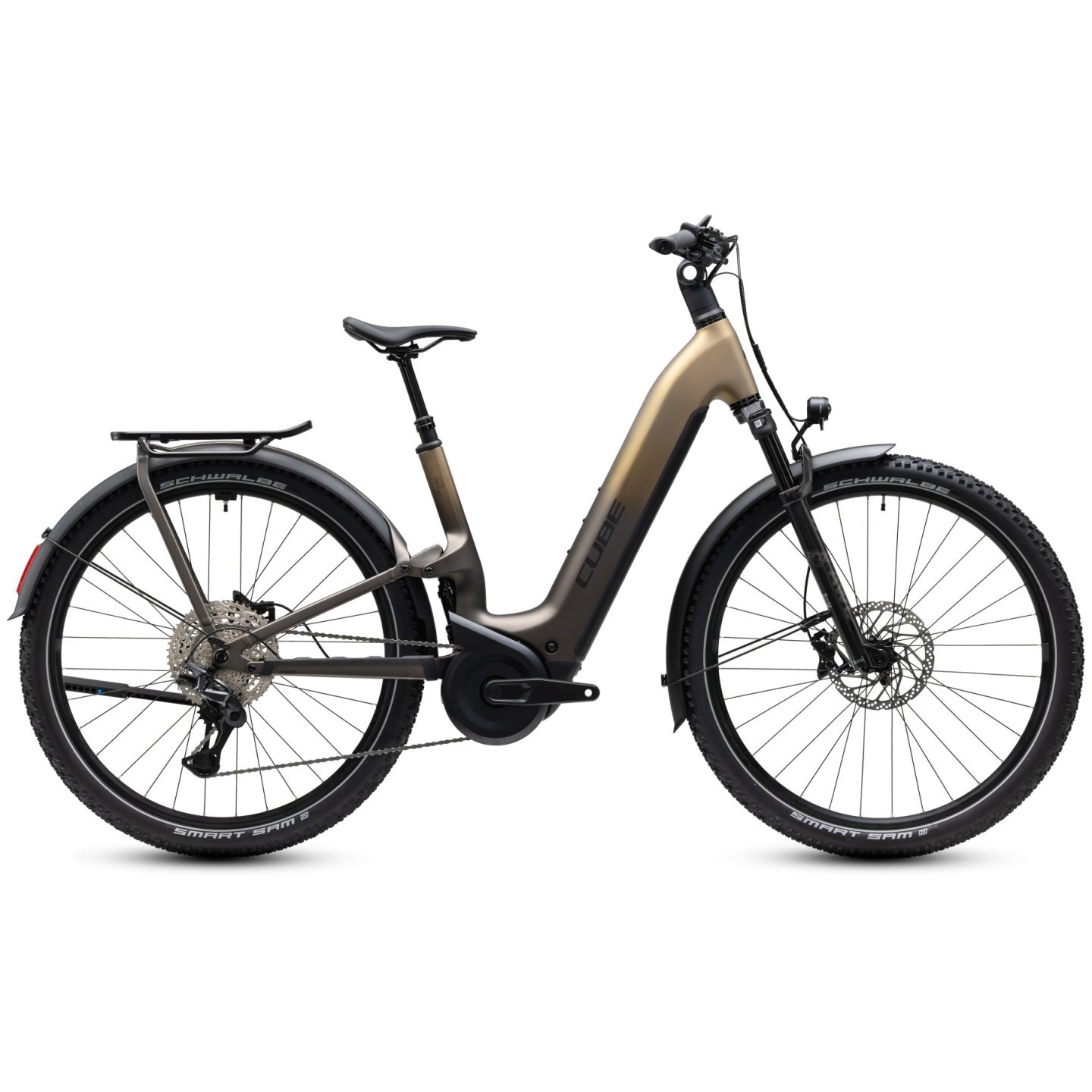 CUBE Vélo électrique en carbone - NURIDE HYBRID ONE11 HPC SLX 800 - Easy Entry - 2027 - goldenbrown / black